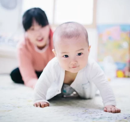 Asian woman and baby