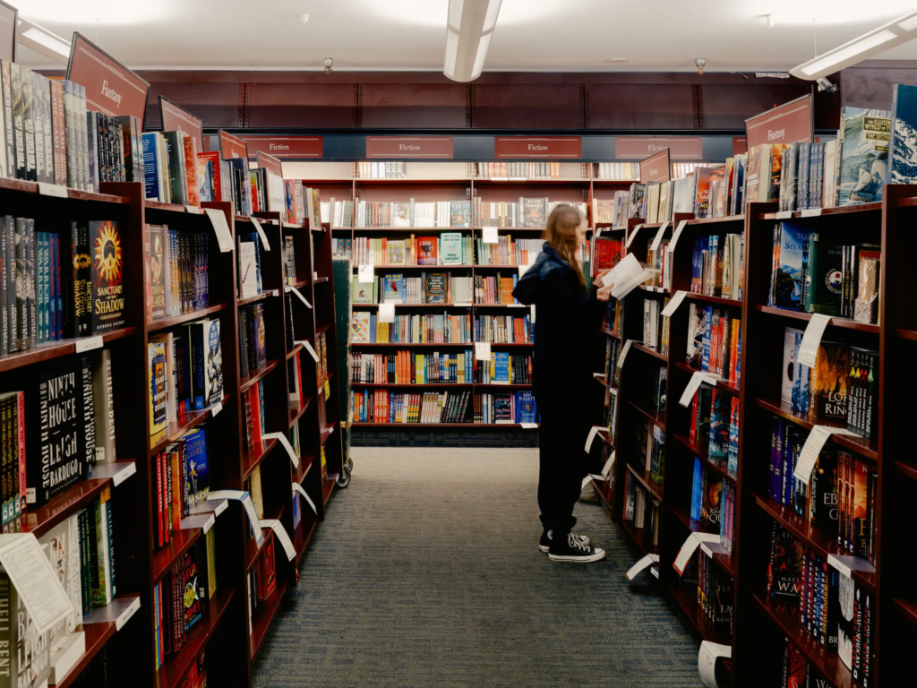 woman at bookstore