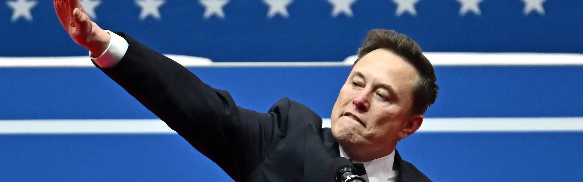 Elon Musk making an interesting gesture at a recent rally