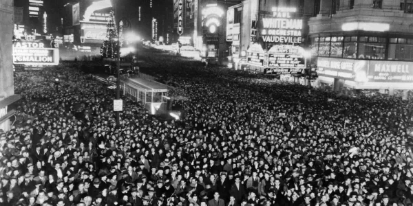 Times Square on New Year's Eve in 1938