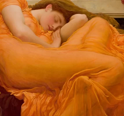 This image is of a painting, "Flaming June".