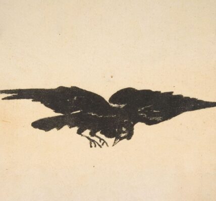 Drawing of a raven