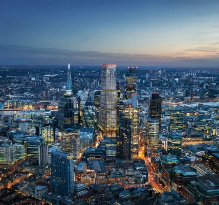 1 Undershaft is seen in the center of a render showing its location.