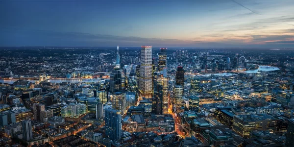 1 Undershaft is seen in the center of a render showing its location.